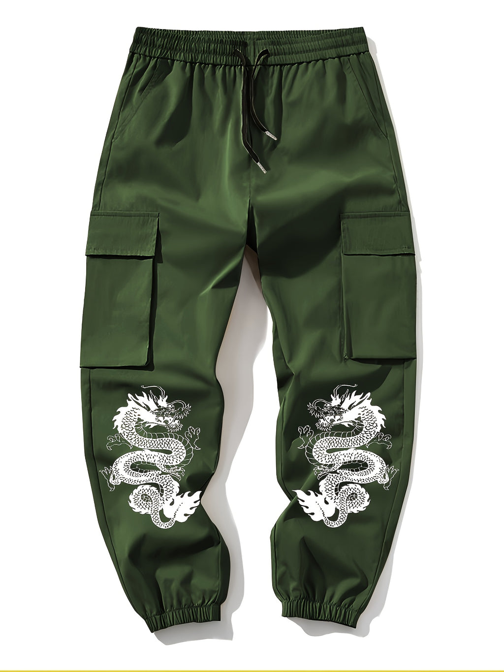 Men's Cargo Pants - Drawstring Elastic Waist