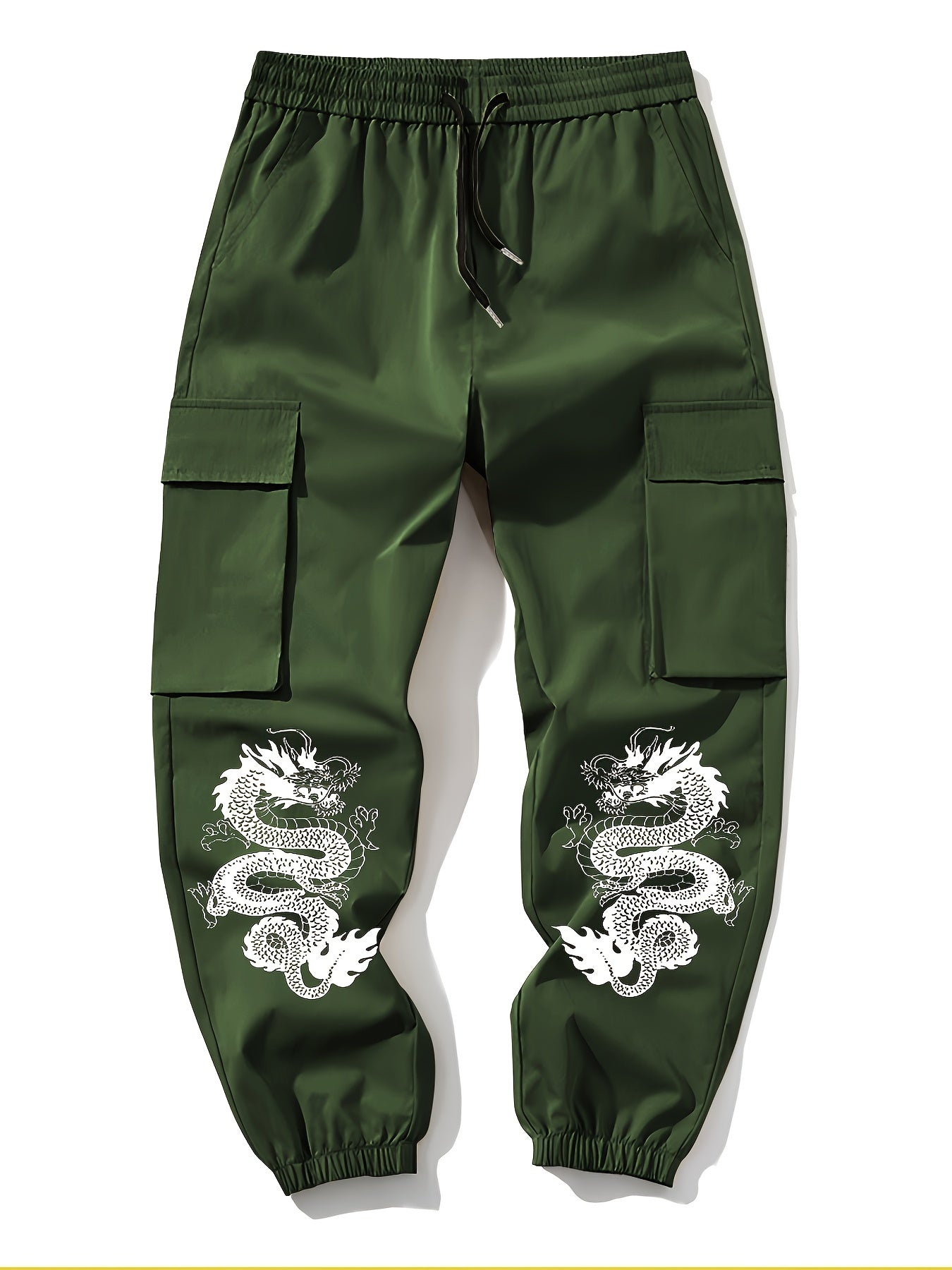 Men's Cargo Pants - Drawstring Elastic Waist