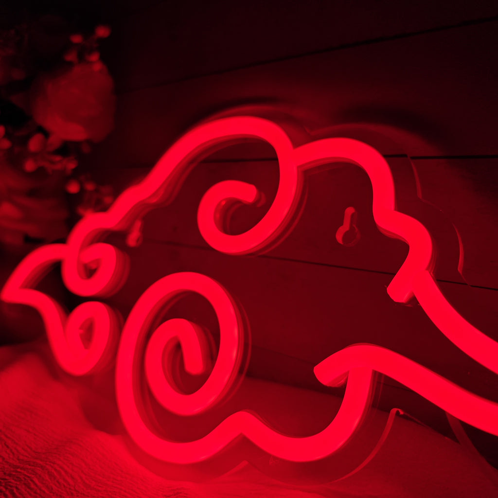 Anime Red Cloud LED Neon Sign - USB Powered Wall Decor