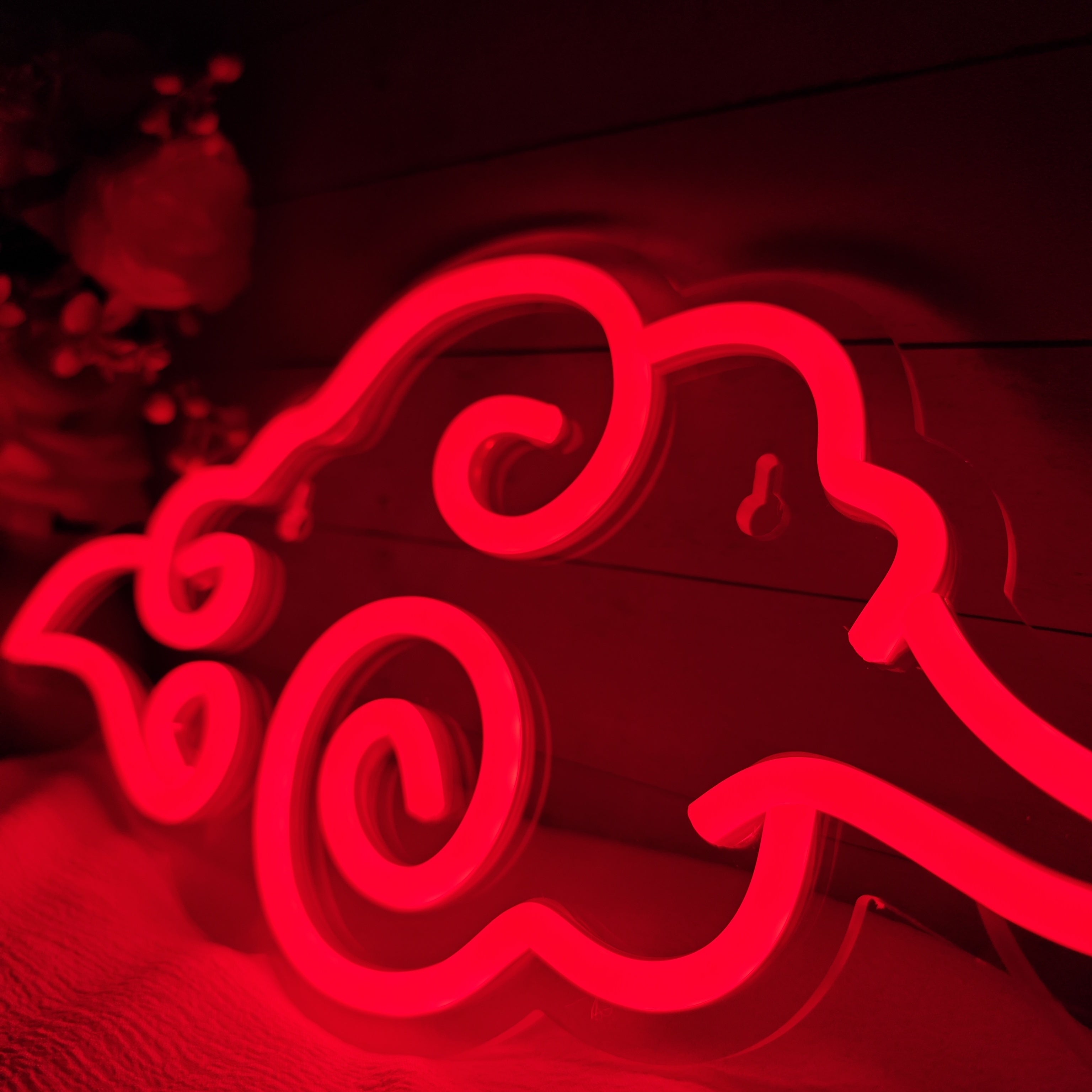 Anime Red Cloud LED Neon Sign - USB Powered Wall Decor