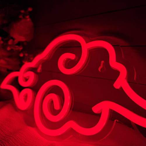 Anime Red Cloud LED Neon Sign - USB Powered Wall Decor