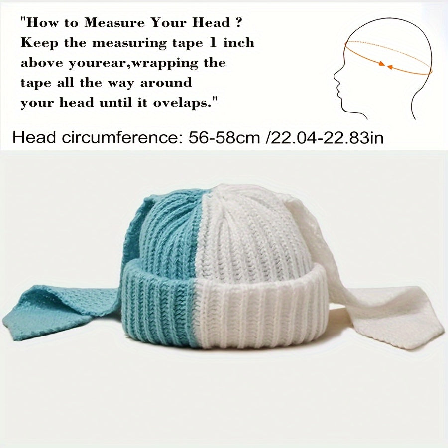 Cute Bunny Ear Beanie - Oversized Stretch Winter Hat