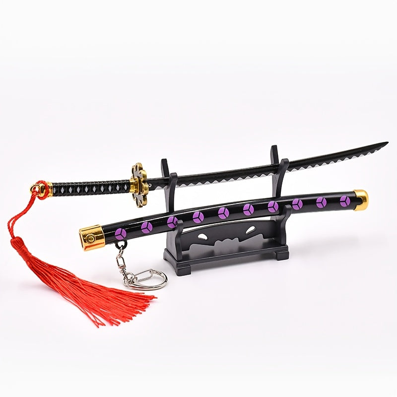 Anime Sword Keychain with Display Stand - Miniature Collectible