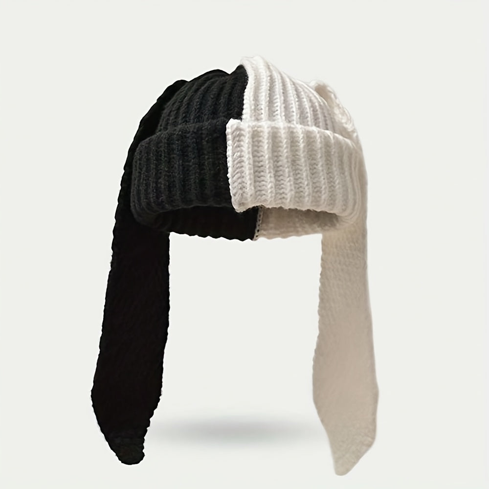 Cute Bunny Ear Beanie - Oversized Stretch Winter Hat