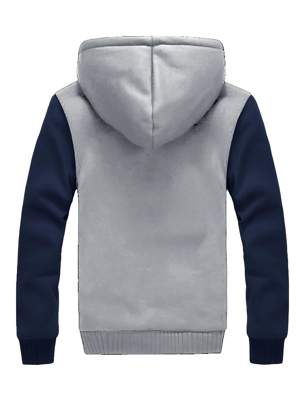 Men's Warm Fleece Hooded Jacket - Color Block Coat