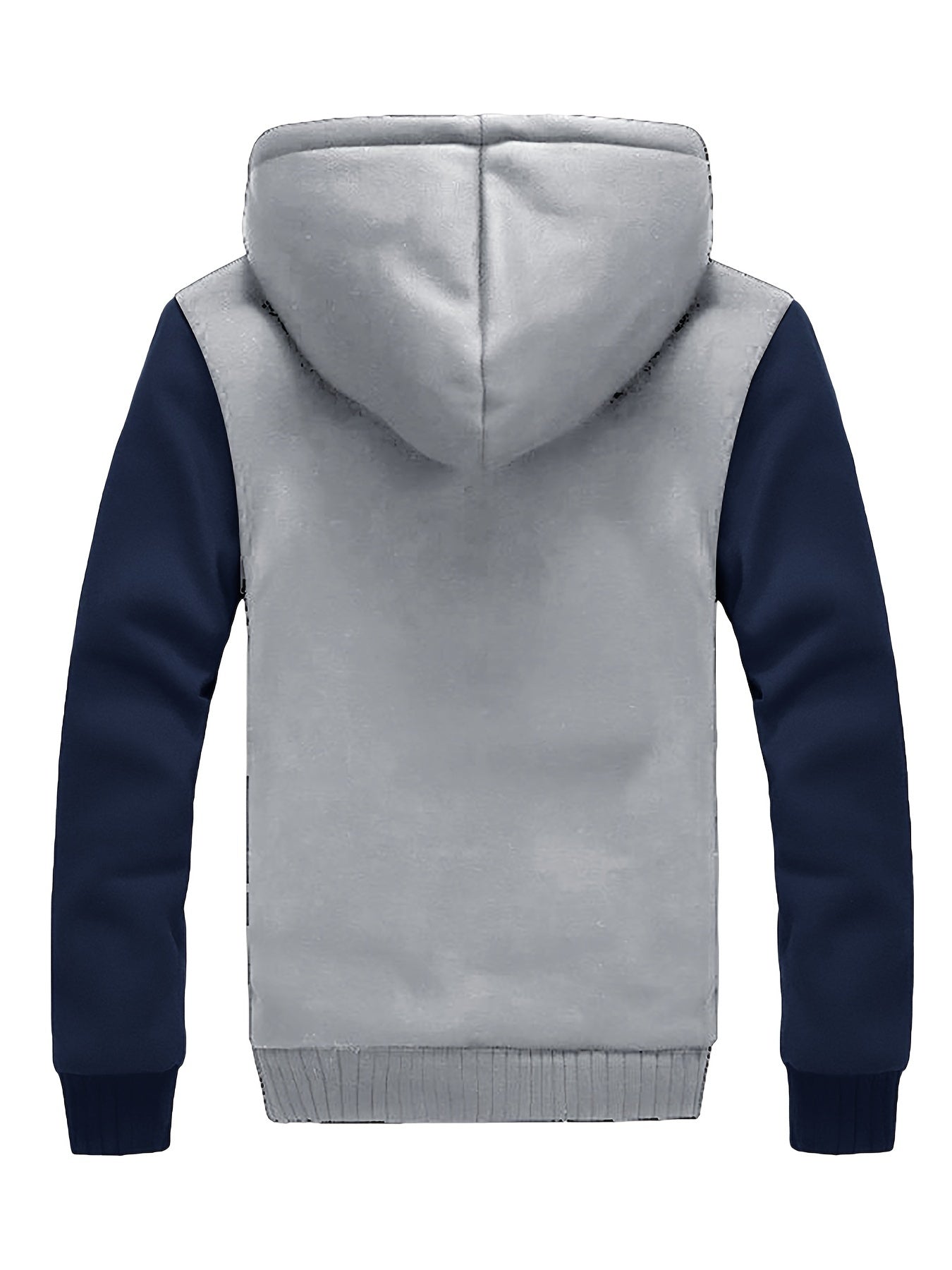 Men's Warm Fleece Hooded Jacket - Color Block Coat