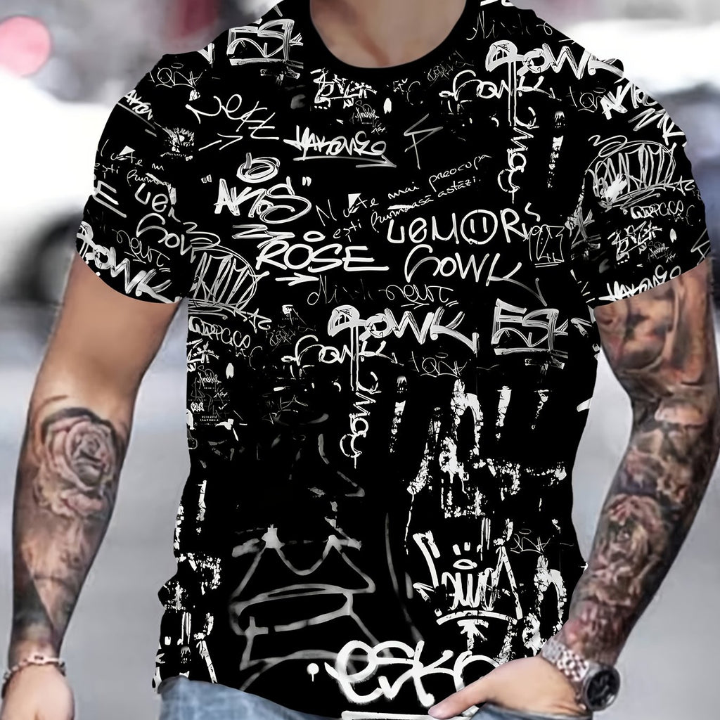 Men's 3D Print Novelty T-Shirt - Casual Graphic Tee