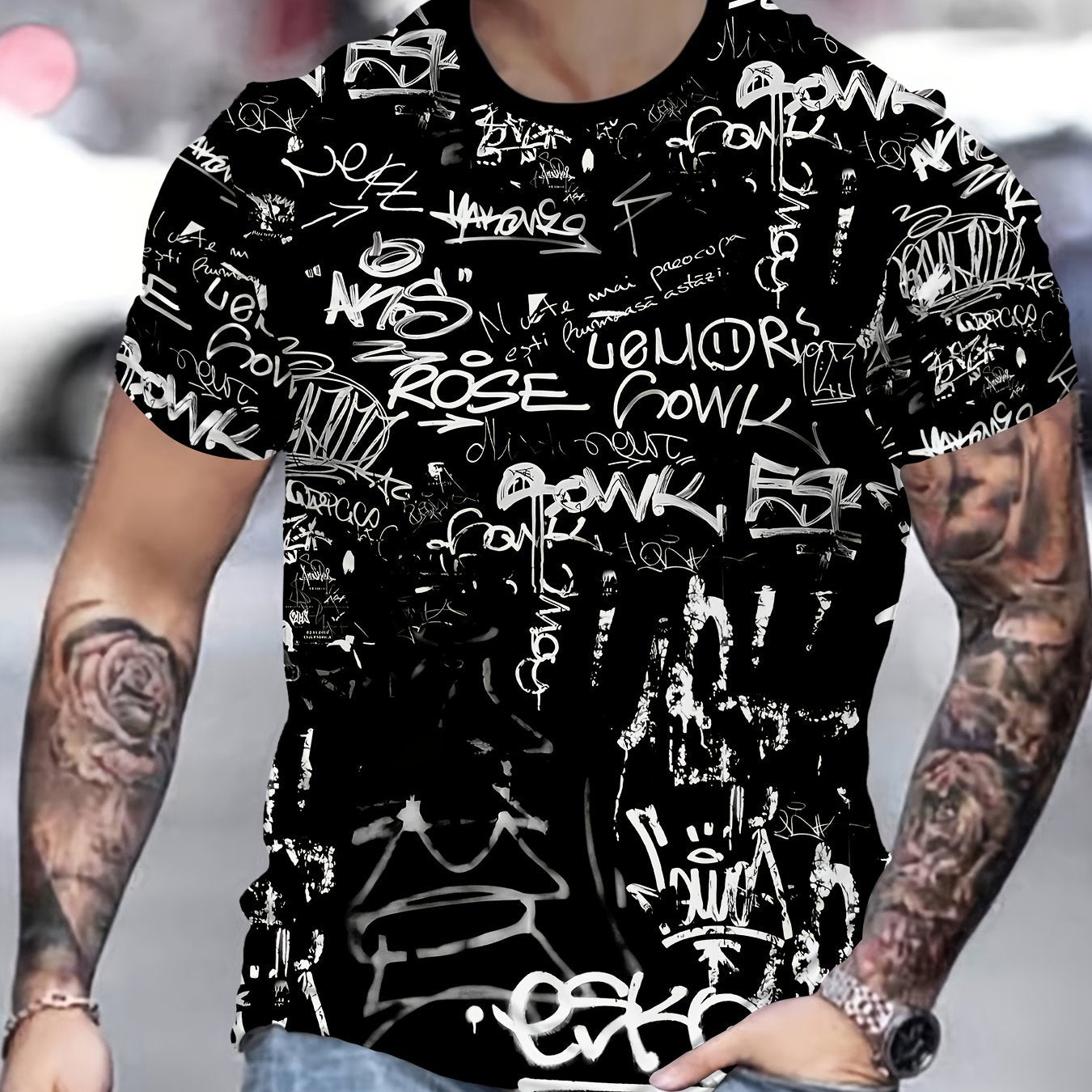 Men's 3D Print Novelty T-Shirt - Casual Graphic Tee