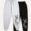 Women's Butterfly Print Sports Pants - Casual Joggers