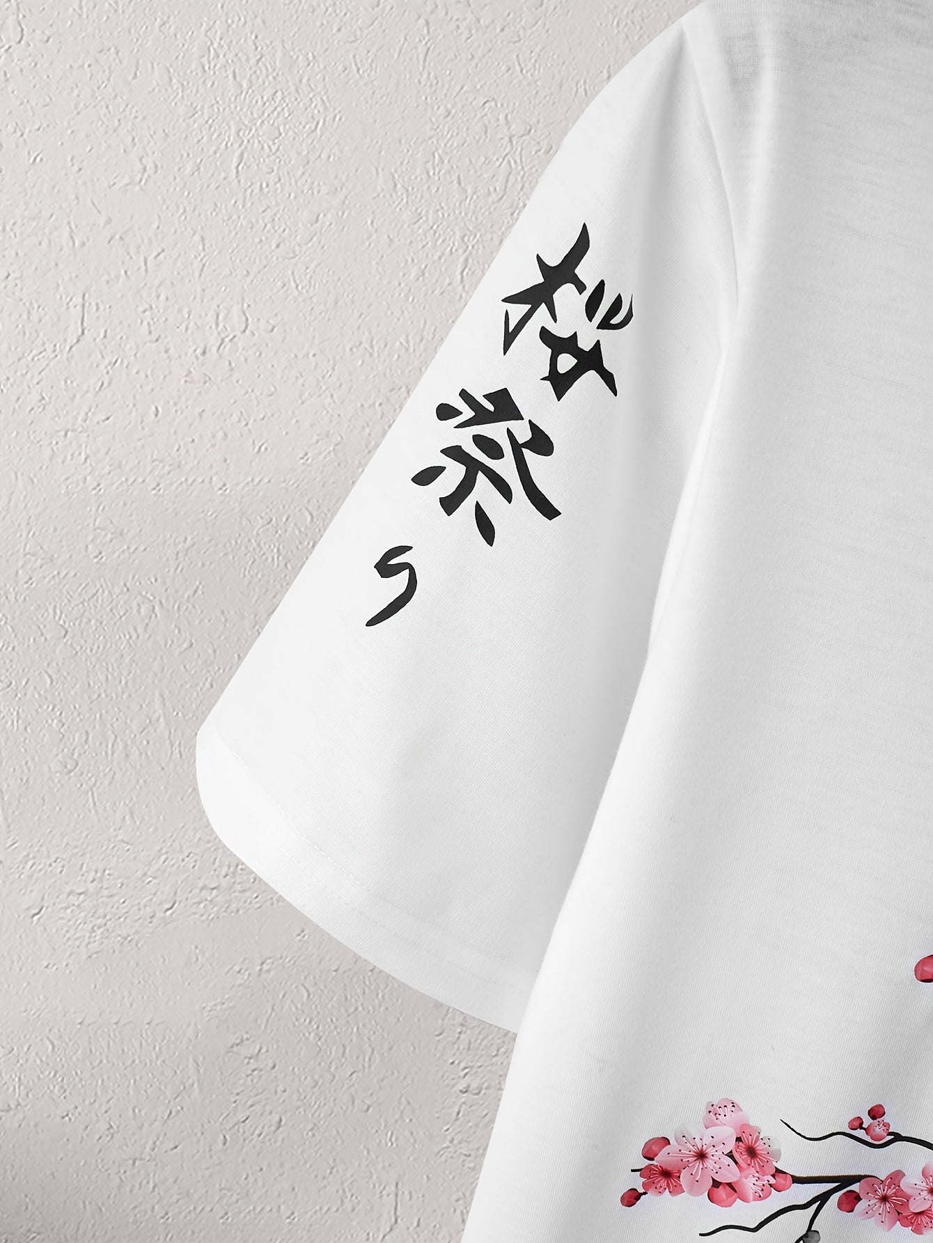 Men's Cherry Blossom Hooded T-Shirt - Japanese Motif Print