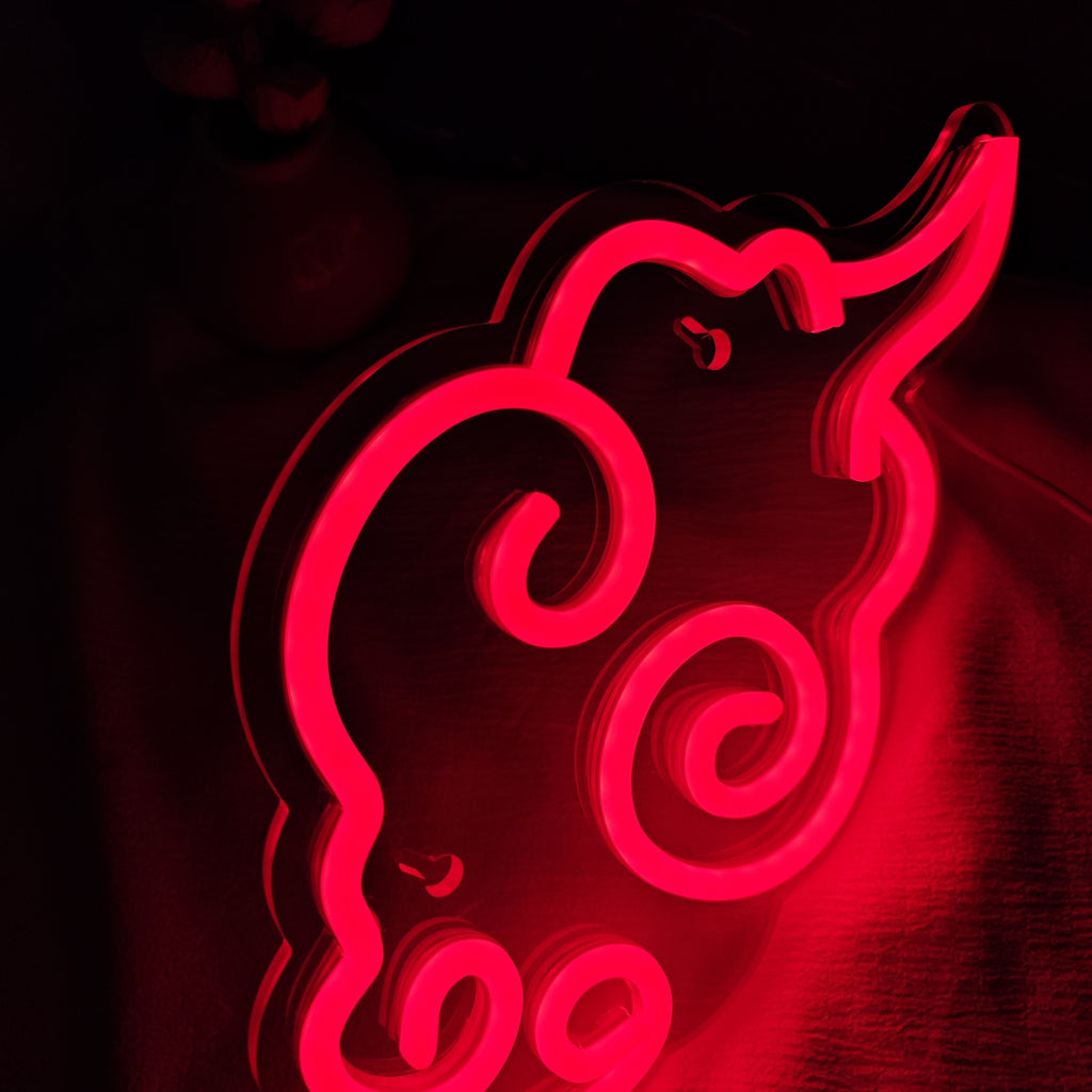 Anime Red Cloud LED Neon Sign - USB Powered Wall Decor