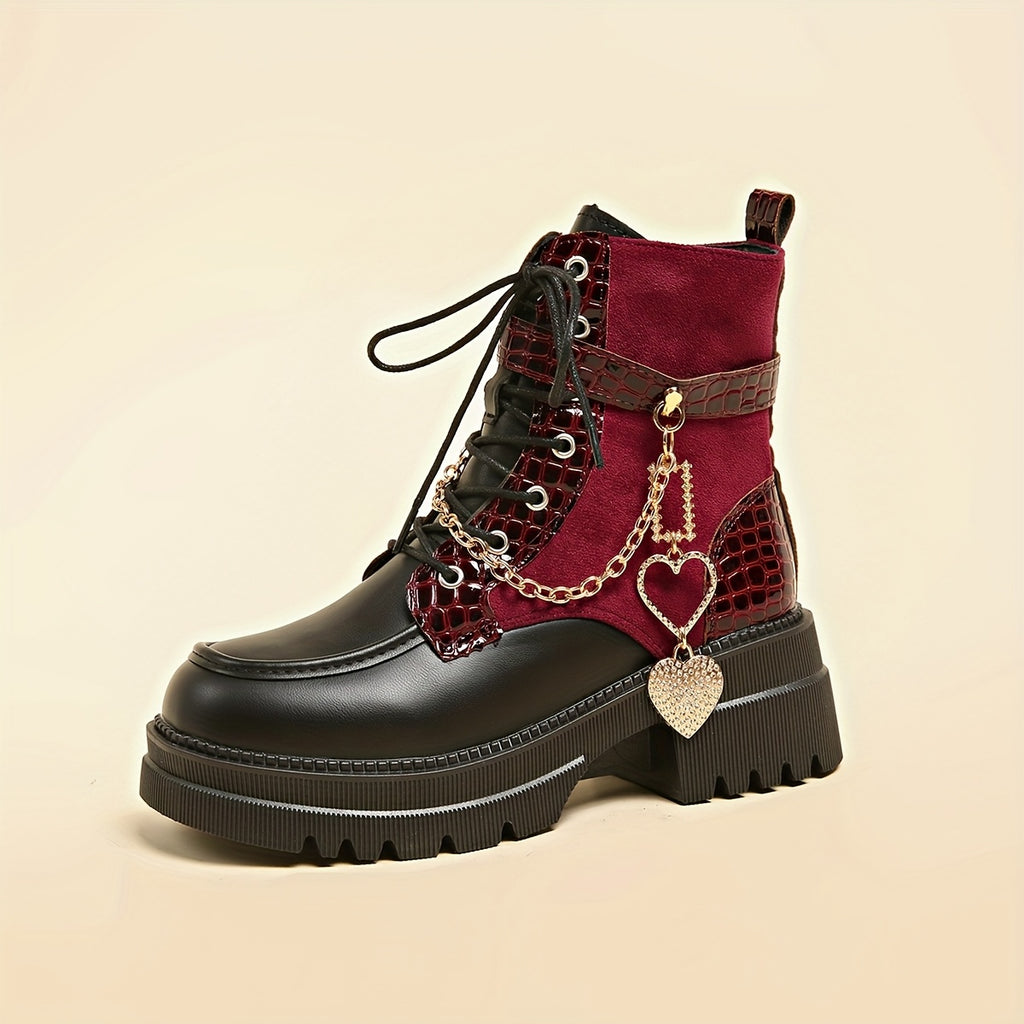 Women's Chunky Platform Ankle Boots - Gothic Punk Style