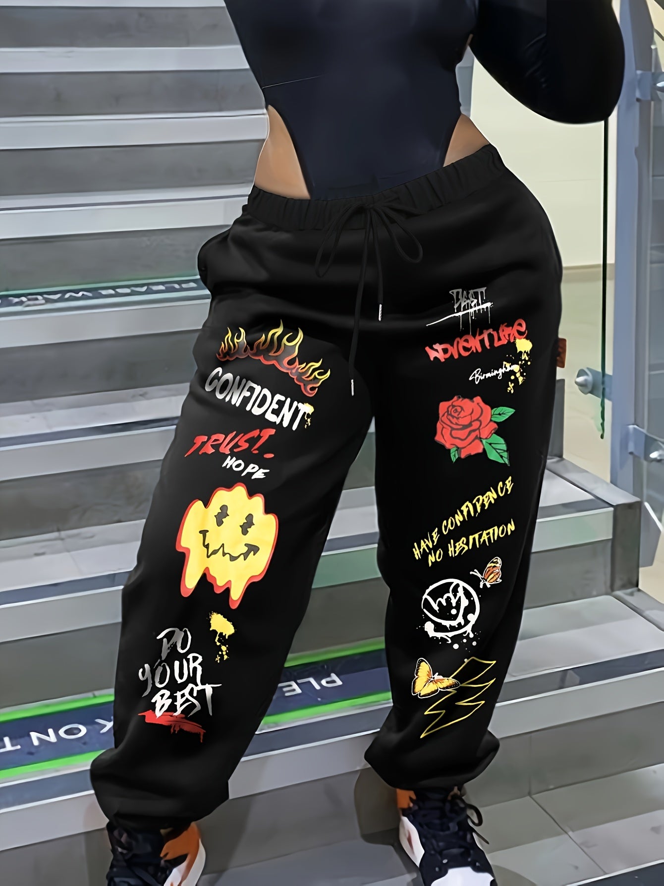 Women's Graphic Print Sweatpants - Casual Joggers