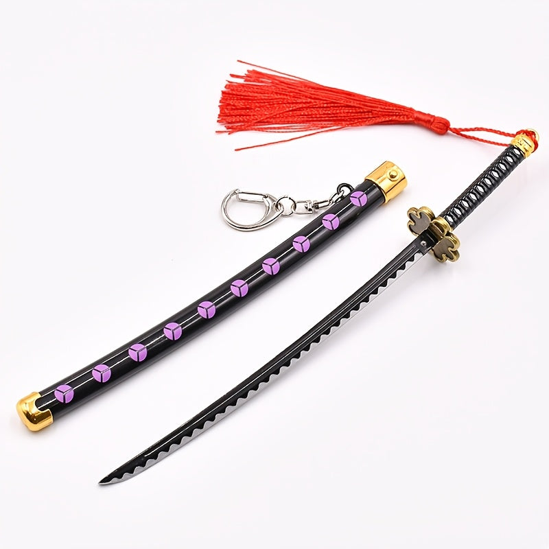 Anime Sword Keychain with Display Stand - Miniature Collectible