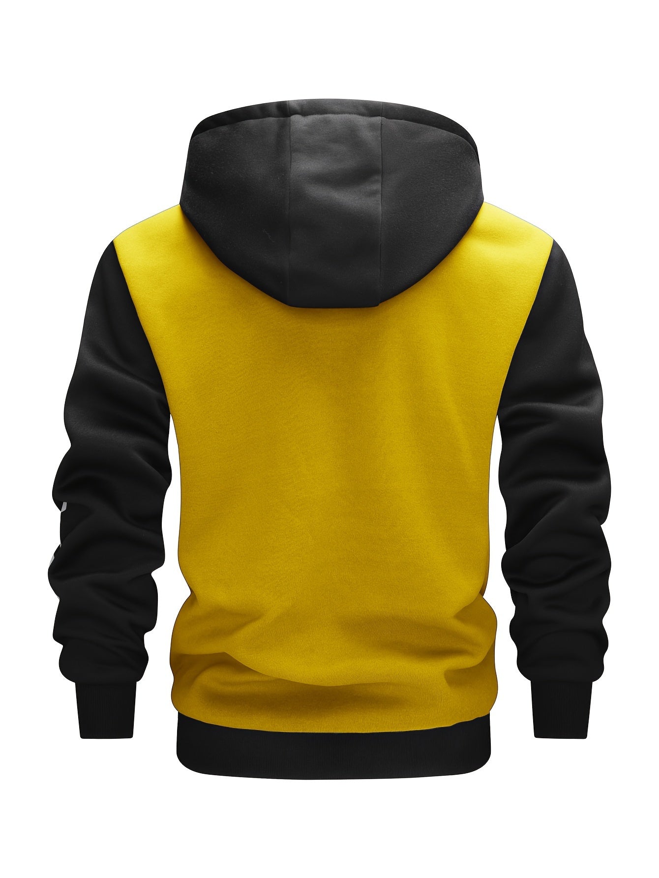 Men's Casual Hooded Varsity Jacket, Chic Button Up Letter Print Bomber Jacket