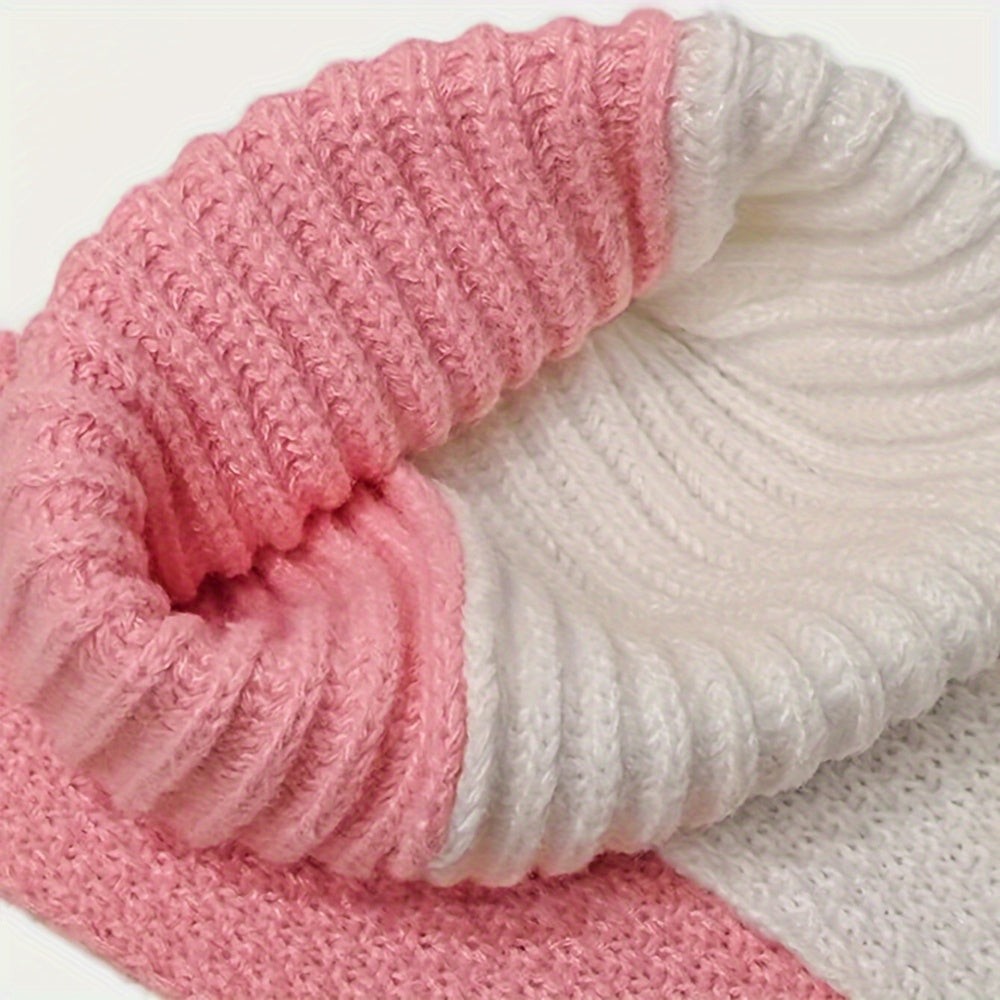 Cute Bunny Ear Beanie - Oversized Stretch Winter Hat