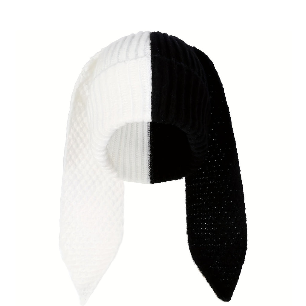 Bunny Beanie Hat - Crochet Style Winter Cap