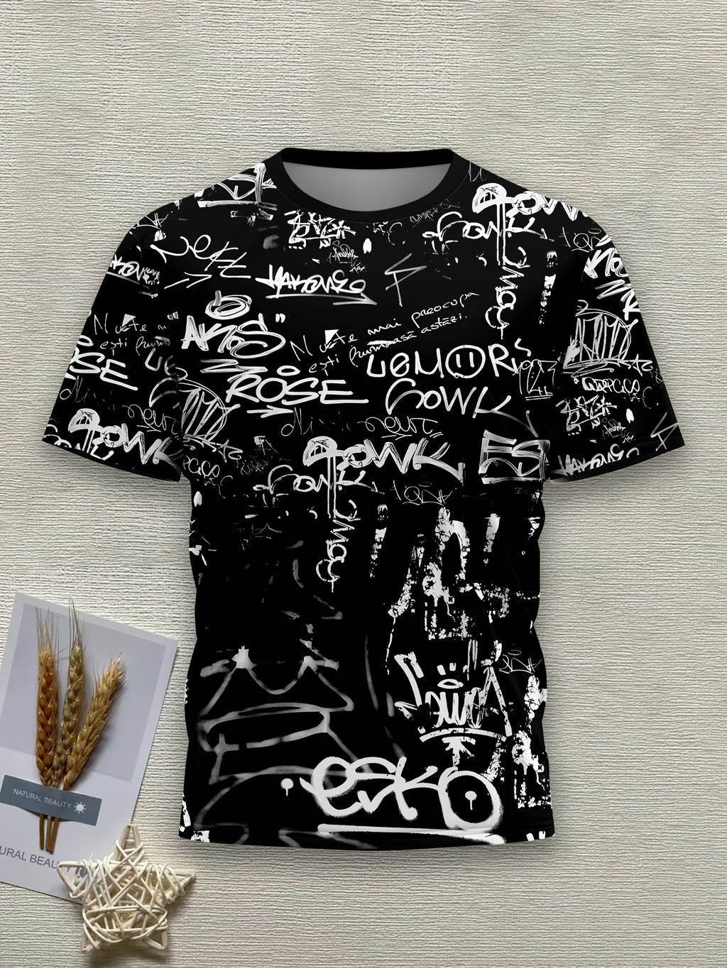 Men's 3D Print Novelty T-Shirt - Casual Graphic Tee