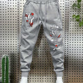 Men's Graphic Print Joggers - Stretch Polyester Blend