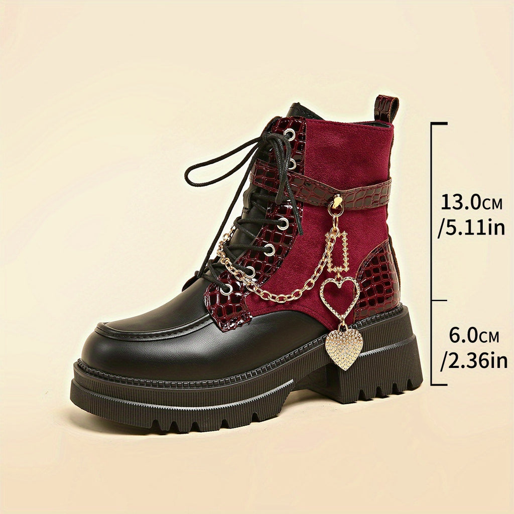 Women's Chunky Platform Ankle Boots - Gothic Punk Style
