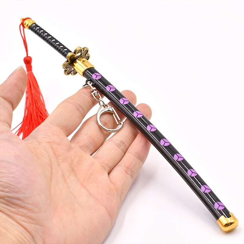 Anime Sword Keychain with Display Stand - Miniature Collectible