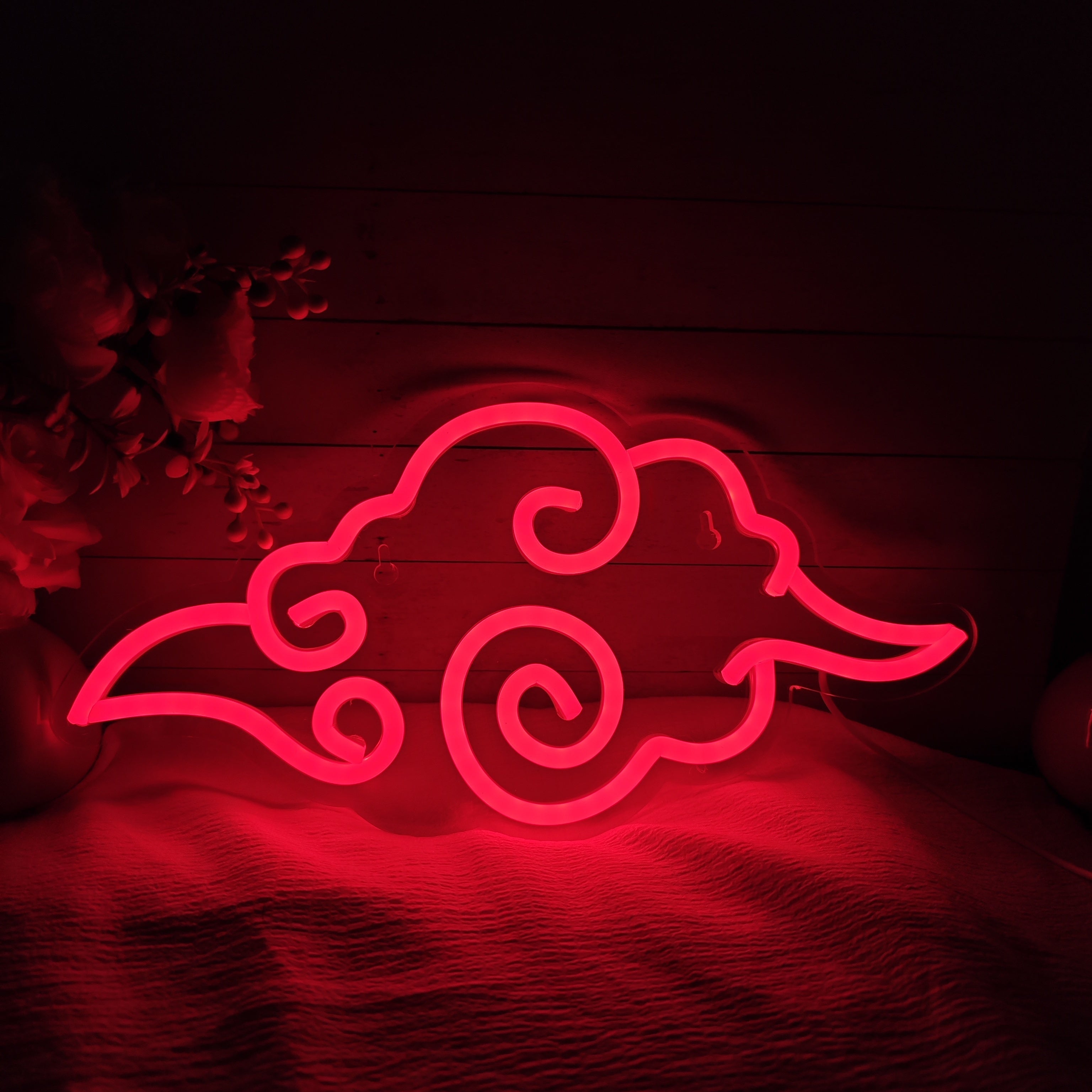 Anime Red Cloud LED Neon Sign - USB Powered Wall Decor