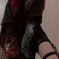 Y2K Spider Web Faux Two-Piece T-Shirt - Long Sleeve