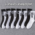 Men's Black & White Graffiti Socks - 6/10 Pack