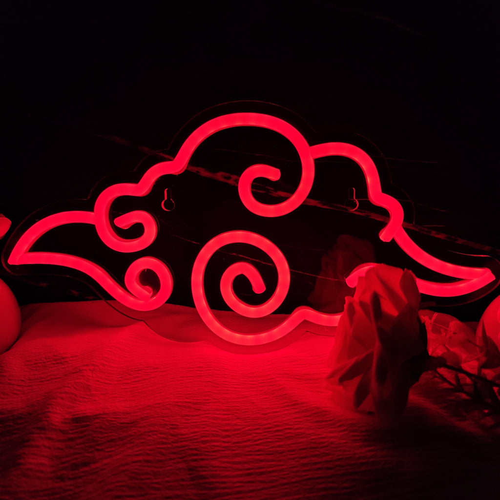 Anime Red Cloud LED Neon Sign - USB Powered Wall Decor