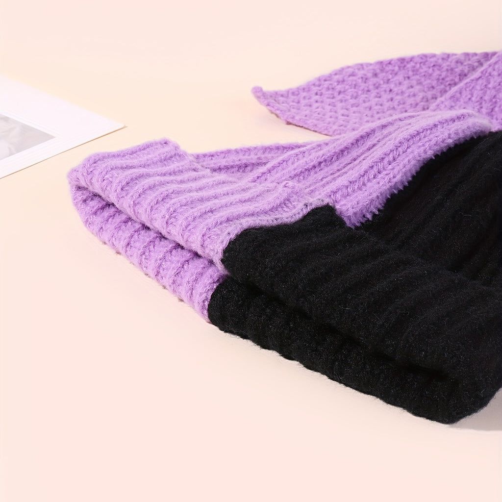 Bunny Beanie Hat - Crochet Style Winter Cap